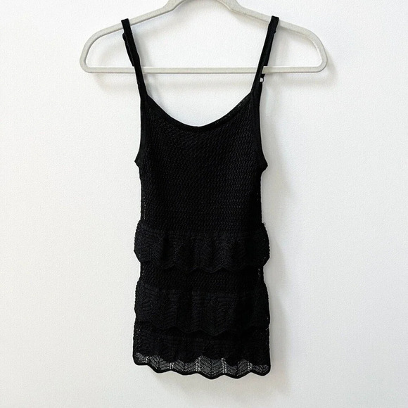 White House Black Market Crochet Layered Sleeveless Top Womens Sz S Sexy Tank - Picture 5 of 13